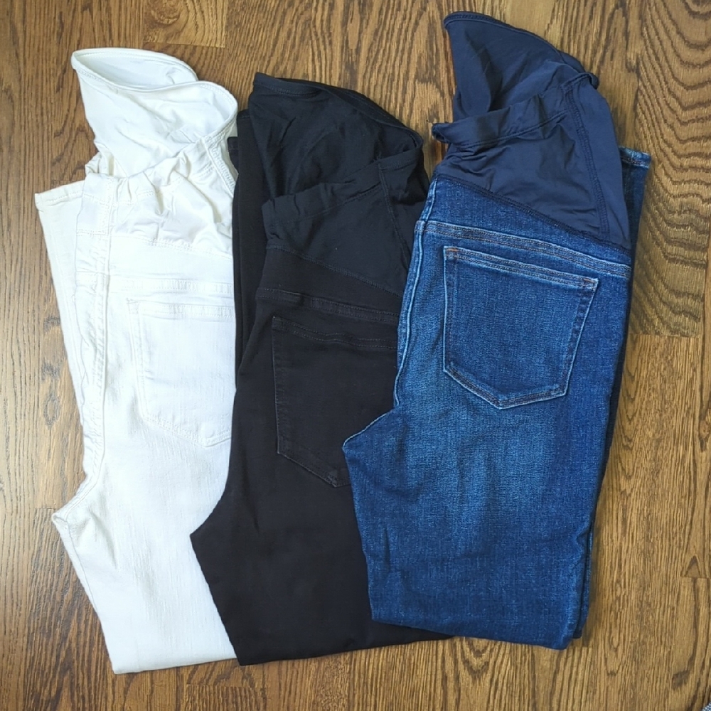 J. Crew Maternity Jeans 27 - White, Black, Blue